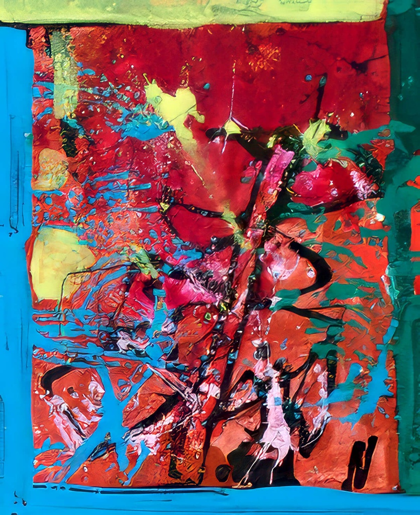 Rød-violet fuglekomposition